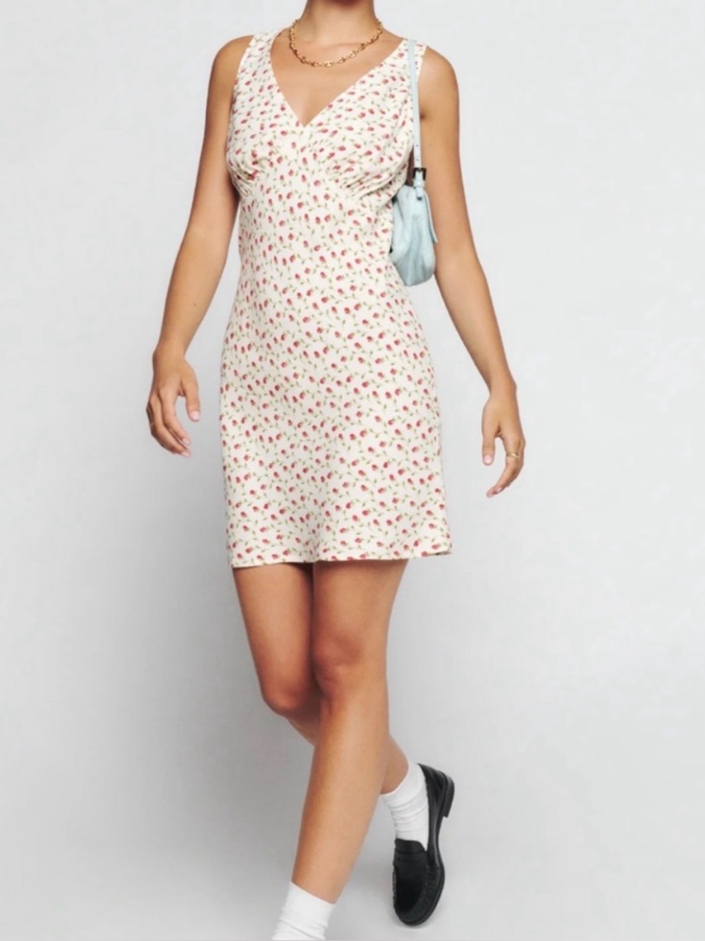 Reformation Calix Ivory Madison Floral Mini Dress Size Small Fairy Coquette Grad - Picture 16 of 16